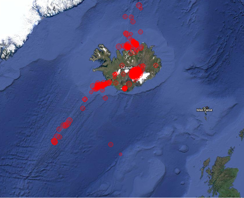 Ozeano-plaka dibergenteak - islandia mapa